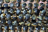 COIN256 15 inches 8mm faceted coin tiger eye gemstone beads