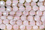 COIN274 15 inches 10mm faceted coin rose quartz beads
