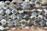 COIN287 15 inches 10mm faceted coin jasper gemstone beads