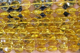 COIN296 15 inches 10mm faceted coin citrine gemstone beads