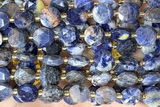 COIN311 15 inches 10mm faceted coin sodalite gemstone beads