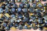 COIN316 15 inches 10mm faceted coin tiger eye beads