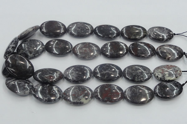 COJ03 15.5 inches 22*30mm oval blood jasper gemstone beads