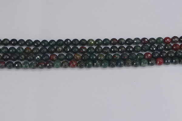 COJ310 15.5 inches 4mm faceted round Indian bloodstone beads