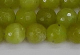 COJ412 15.5 inches 12mm faceted round olive jade beads