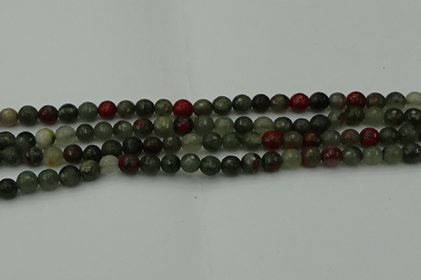 COJ461 15.5 inches 6mm faceted round blood jasper beads wholesale