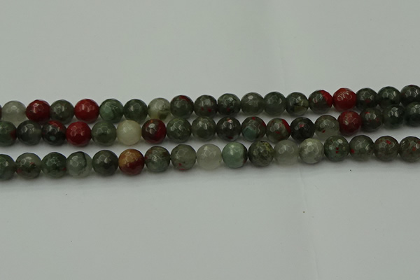 COJ463 15.5 inches 10mm faceted round blood jasper beads wholesale