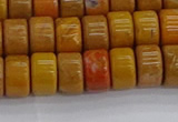 COJ621 15.5 inches 5*8mm heishi orpiment jasper beads