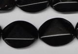 CON106 15.5 inches 18*25mm cut oval black onyx gemstone beads
