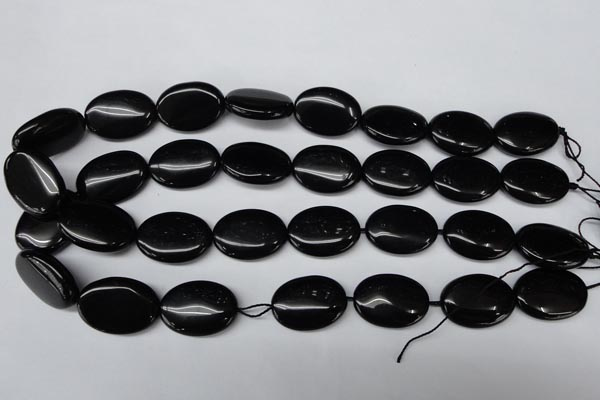 CON35 15.5 inches 18*25mm oval black onyx gemstone beads