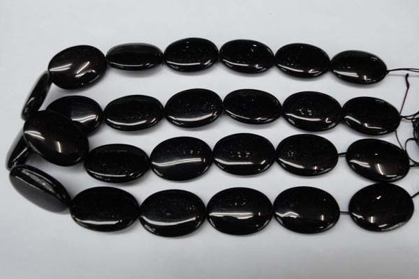 CON37 15.5 inches 22*30mm oval black onyx gemstone beads