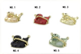 CONN02 12*16mm copper swan connector pave acrylic zirconia gold plated