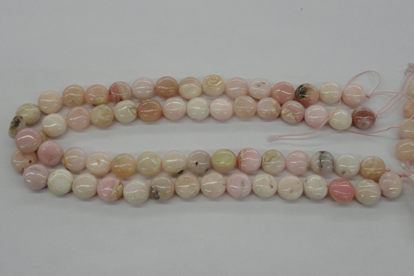 COP07 15.5 inches 13mm flat round natural pink opal beads wholesale