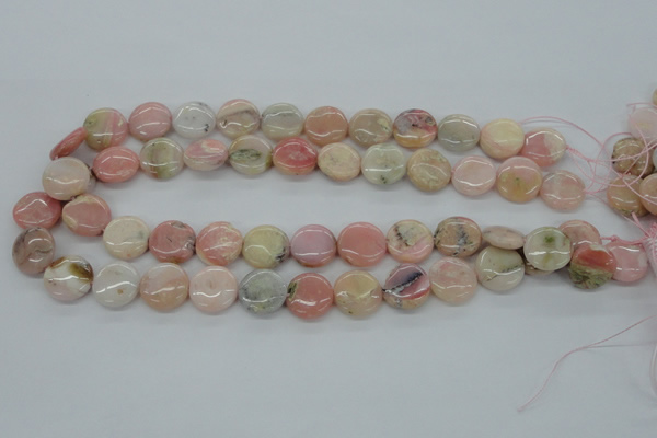 COP08 15.5 inches 16mm flat round natural pink opal beads wholesale