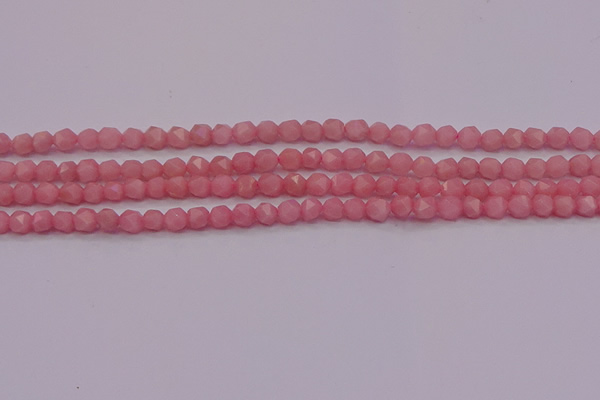 COP1221 15.5 inches 6mm faceted nuggets Chinese pink opal beads