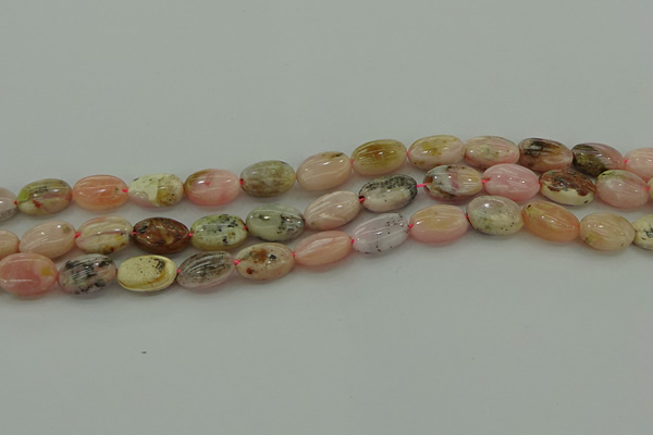 COP1290 15.5 inches 8*12mm oval natural pink opal beads