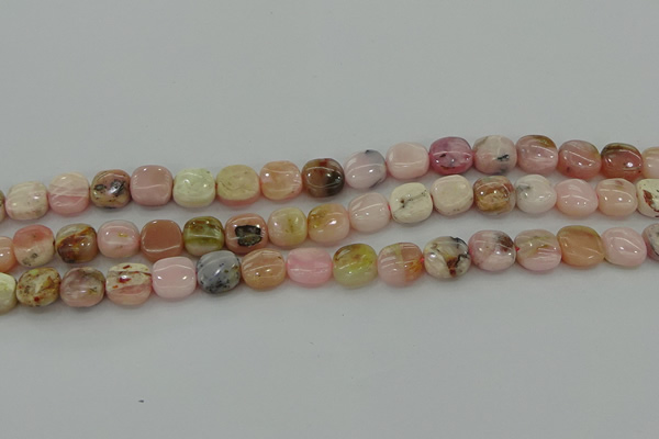 COP1298 15.5 inches 10*10mm square natural pink opal beads