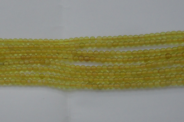 COP1300 15.5 inches 4mm round natural yellow opal gemstone beads
