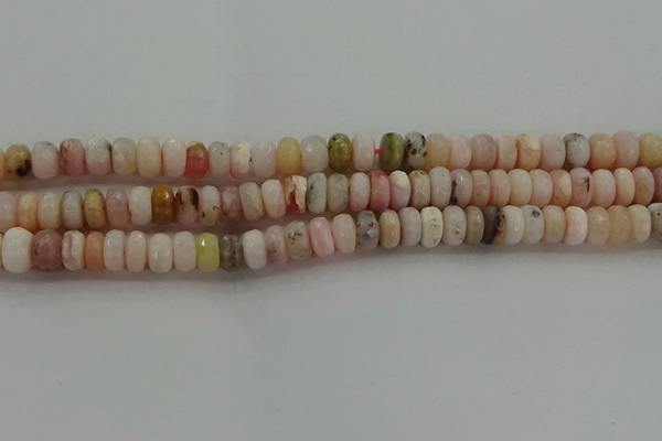 COP1322 15.5 inches 5*8mm faceted rondelle natural pink opal beads