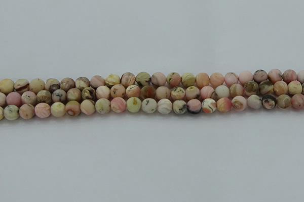 COP1331 15.5 inches 6mm round matte natural pink opal gemstone beads