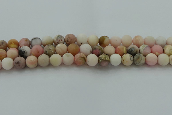 COP1333 15.5 inches 10mm round matte natural pink opal gemstone beads