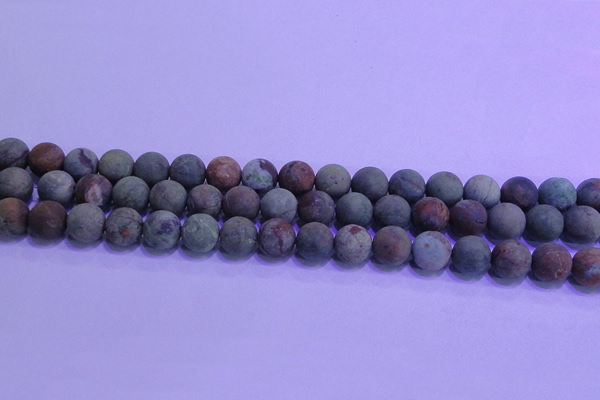 COP1352 15.5 inches 8mm round matte green opal gemstone beads
