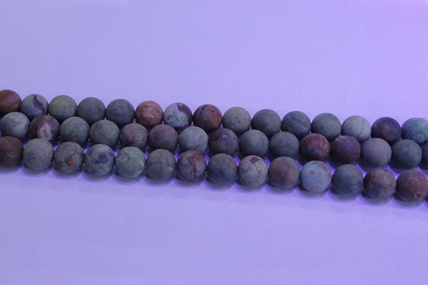 COP1353 15.5 inches 10mm round matte green opal gemstone beads