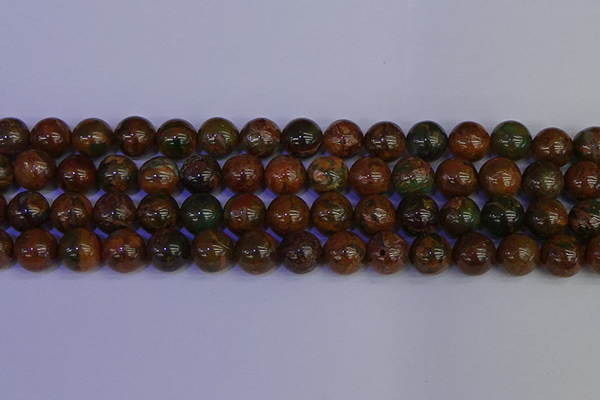 COP1365 15.5 inches 14mm round African green opal beads wholesale