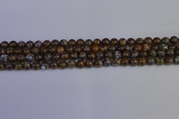 COP1371 15.5 inches 6mm round fire lace opal beads wholesale