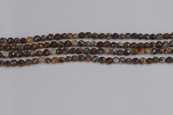 COP1386 15.5 inches 4mm faceted round fire lace opal beads