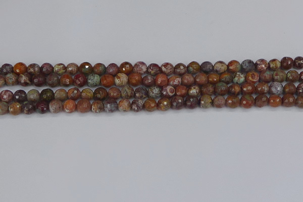 COP1393 15.5 inches 4mm faceted round African green opal beads