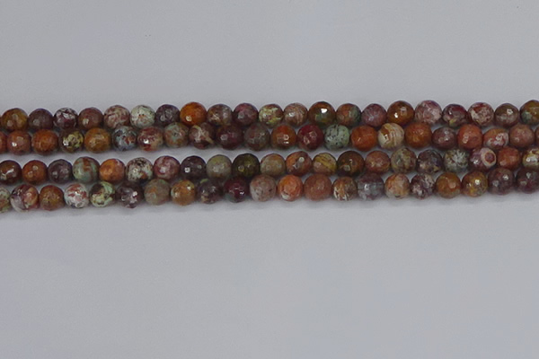 COP1394 15.5 inches 6mm faceted round African green opal beads
