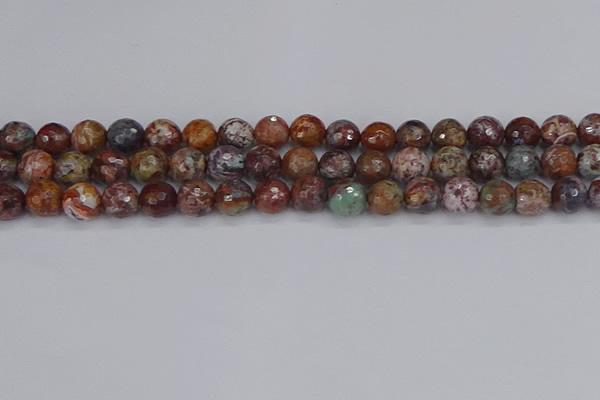 COP1395 15.5 inches 8mm faceted round African green opal beads