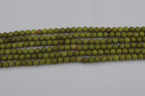 COP1400 15.5 inches 4mm round yellow opal gemstone beads