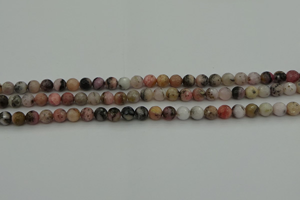 COP1411 15.5 inches 6mm faceted round natural pink opal gemstone beads