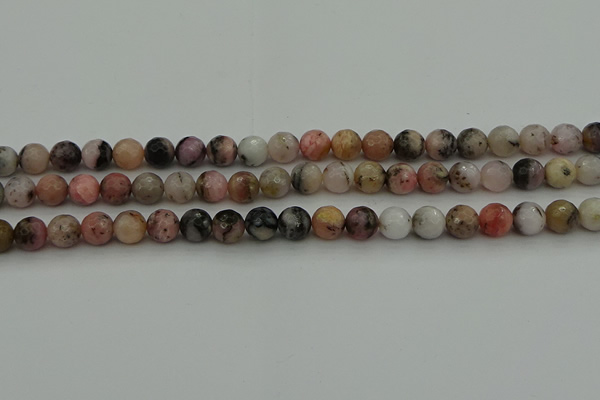 COP1413 15.5 inches 10mm faceted round natural pink opal gemstone beads