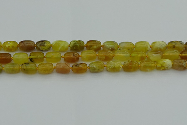 COP1420 15.5 inches 10*14mm drum yellow opal gemstone beads