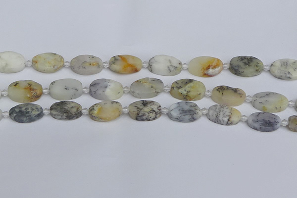 COP1432 15.5 inches 12*18mm oval white opal gemstone beads