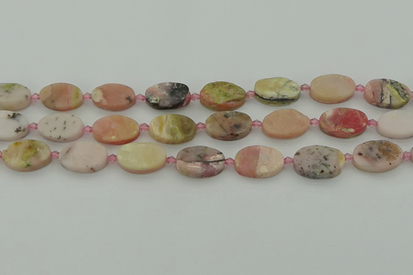 COP1436 15.5 inches 10*16mm oval natural pink opal gemstone beads
