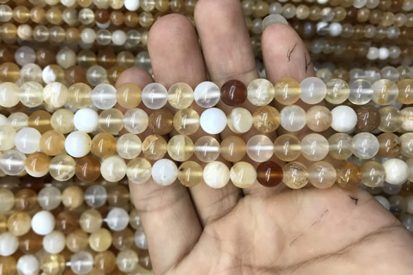 COP1457 15.5 inches 8mm round yellow opal gemstone beads