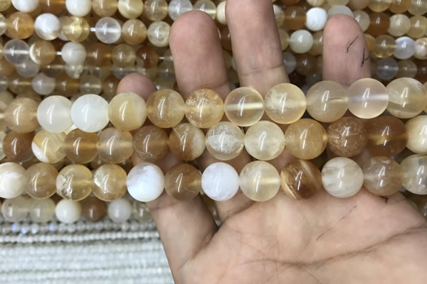 COP1459 15.5 inches 12mm round yellow opal gemstone beads
