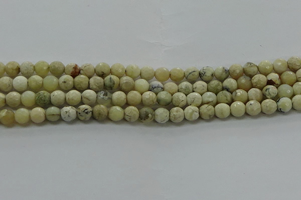 COP1471 15.5 inches 6mm faceted round African opal gemstone beads