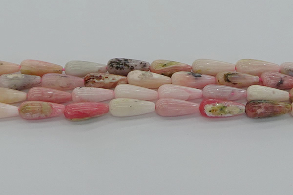 COP1490 15.5 inches 8*20mm teardrop natural pink opal beads