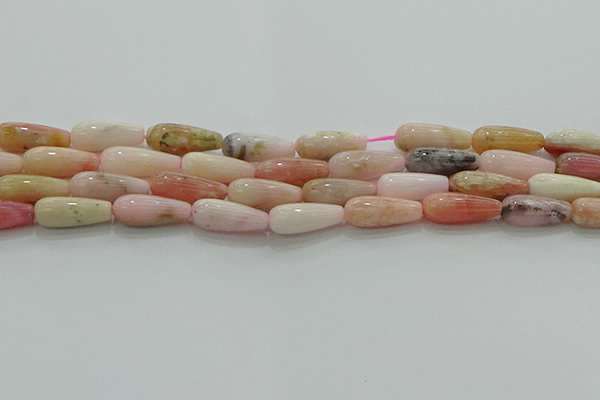 COP1491 15.5 inches 6*16mm teardrop natural pink opal beads