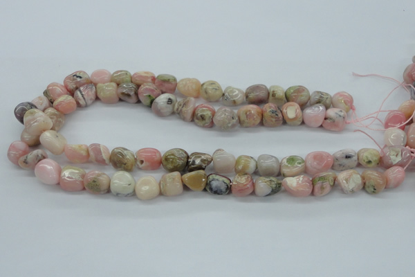 COP15 15.5 inches 10*12mm nugget natural pink opal beads wholesale