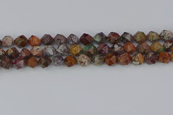COP1503 15.5 inches 12mm faceted nuggets African green opal beads