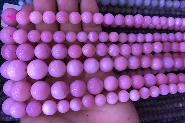 COP1530 15.5 inches 4mm - 14mm round natural pink opal gemstone beads