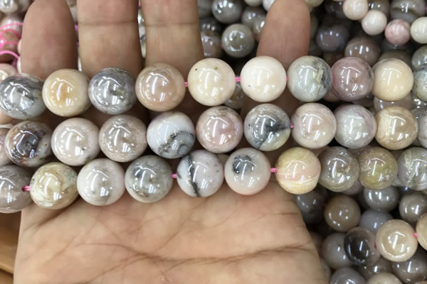 COP1544 15.5 inches 12mm round AB-color natural pink opal beads