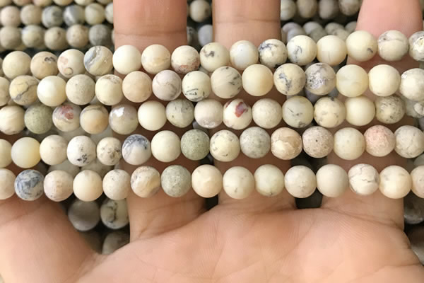 COP1561 15.5 inches 6mm round matte African opal beads