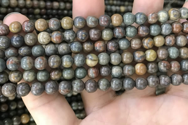 COP1578 15.5 inches 4mm round Australia brown green opal beads
